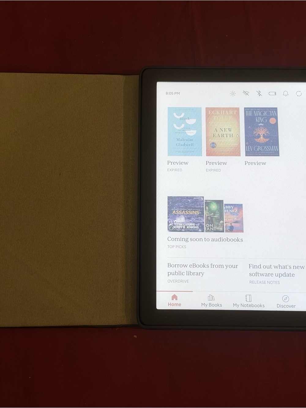 Gray KoboTablet with Beige Cover - Universal eReader Tablet with a cover